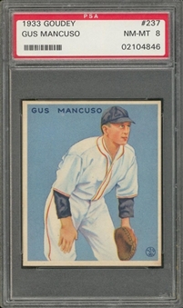 1933 Goudey #237 Gus Mancuso – PSA NM-MT 8 